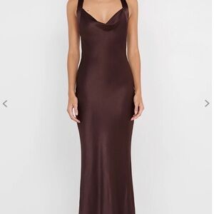 Bec & Bridge Chocolate Gia Halter Dress